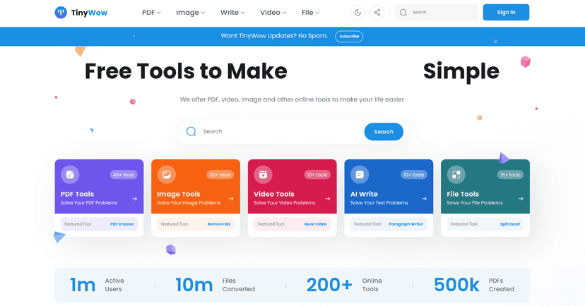 Tinywow is a free all-in-one toolbox for web developers. It contains a lot of useful tools such as JSON formatter & validator, CSS minifier, JS minifier, image compressor, etc.