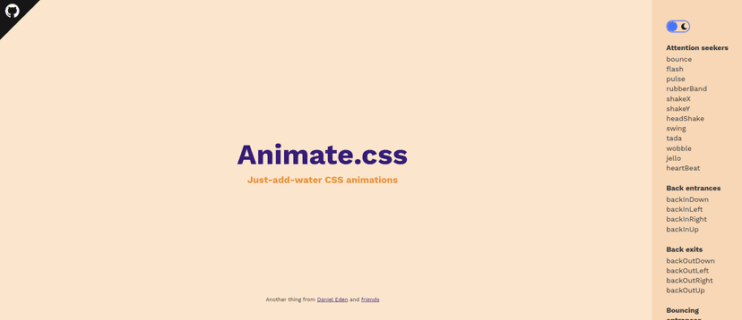 Animate.css is a library of ready-to-use, cross-browser animations for use in your web projects.