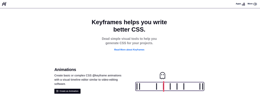 Keyframes gives you a visual timeline to help you create, view, and run animations without having to go back and forth between your browser and editor.