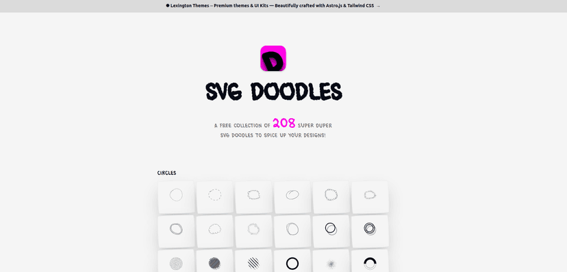 SVG Doodles is a hand-drawn collection of 100+ beautiful, scalable and customizable SVG illustrations.