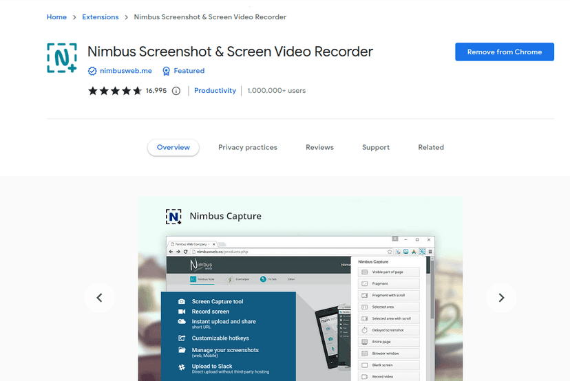 Capture the web page, either part of it or the whole browser window, edit your screenshots in a very user-friendly interface. Record screencasts - record video from your screen.