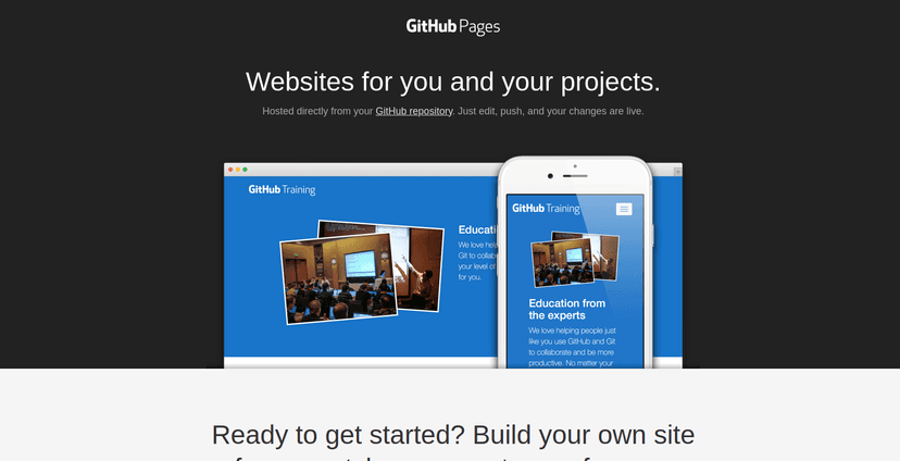 GitHub Pages is a static site hosting service that takes HTML, CSS, and JavaScript files straight from a repository on GitHub, optionally runs the files through a build process, and publishes a website.